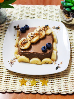 Foto de Pudim cacau, banana e coco