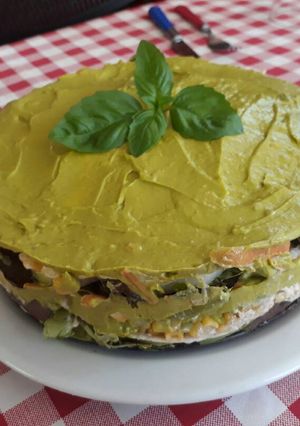 Una foto de Torta de verdura con tortillas