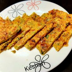 A picture of Besan-Egg Healthy Omelette with Mixed Vegetables.