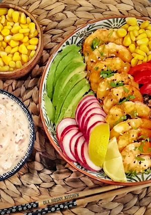 صورة لوصفة بوكيه الكينوا والجمبري (الروبيان)