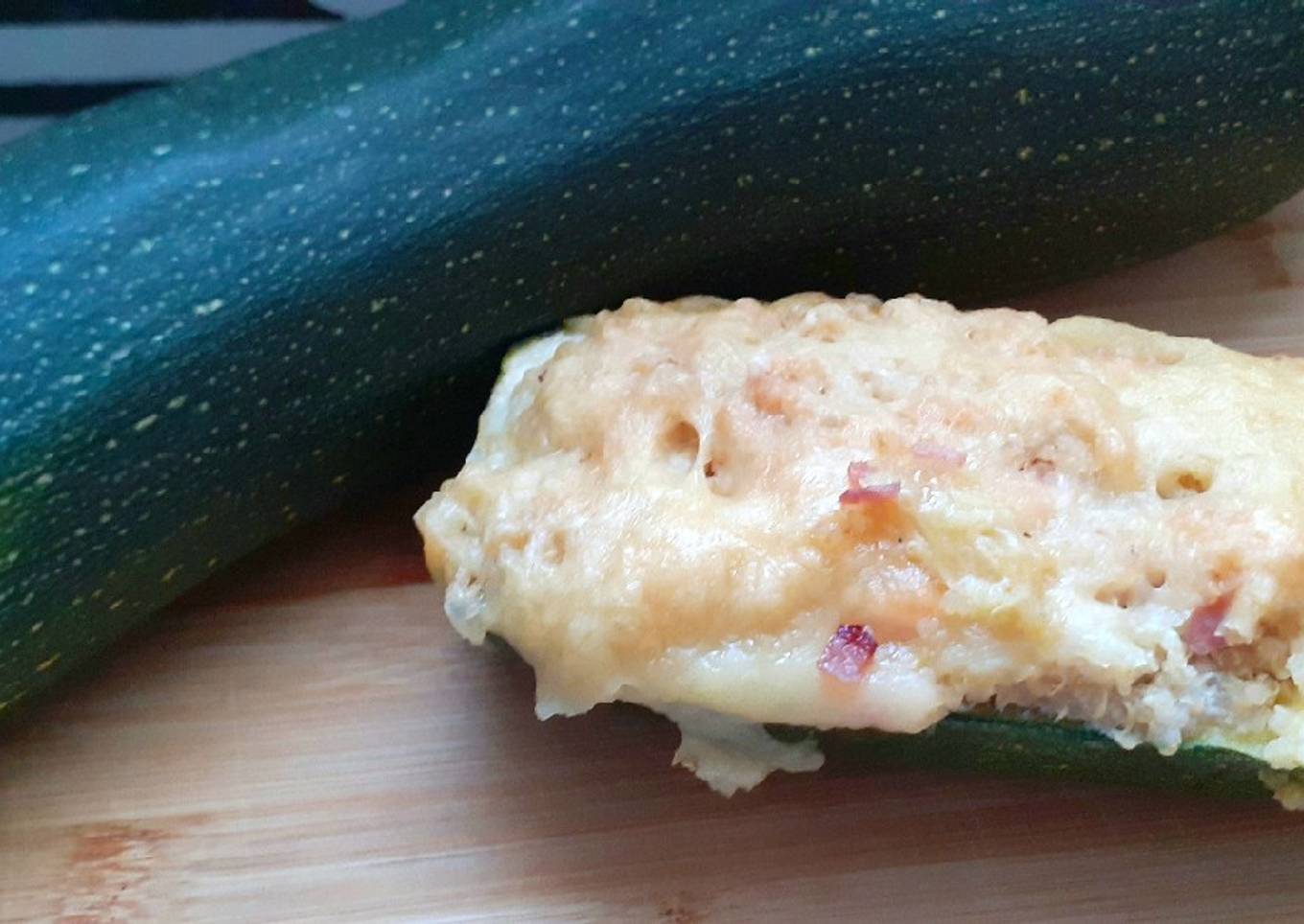Courgette farcie quinoa jambon