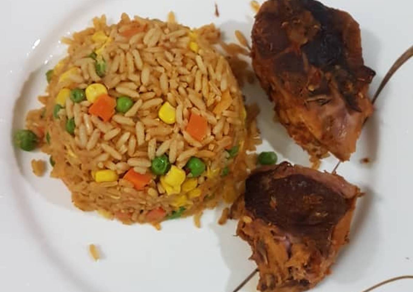 Jollof rice and chicken