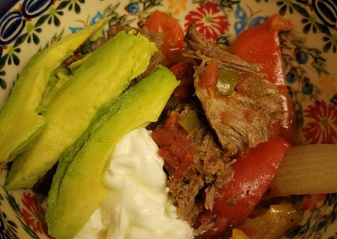 Slow Cooker Braised Beef and Peppers