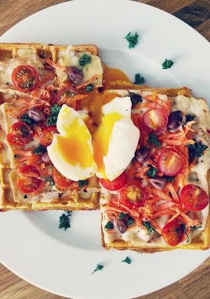 Une photo de Gaufre version salé
