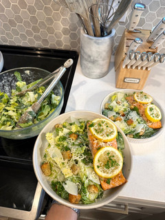 A picture of Salmon Caesar Salad.