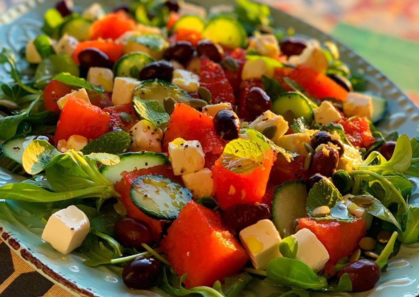 Ensalada griega con sandía🍉