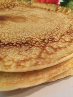 Una foto de Hot cakes. Desayuno de sábado