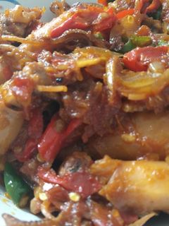 Foto resep Cumi asin pedas manis