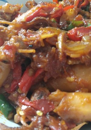 Foto resep Cumi asin pedas manis