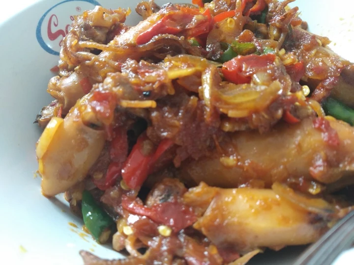 Cara Mudah Menyiapkan Resep  Cumi asin pedas manis yang Menggugah Selera, Bikin Ketagihan