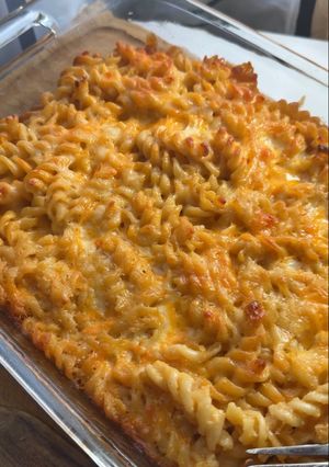 A picture of Baked Mac and Cheese.