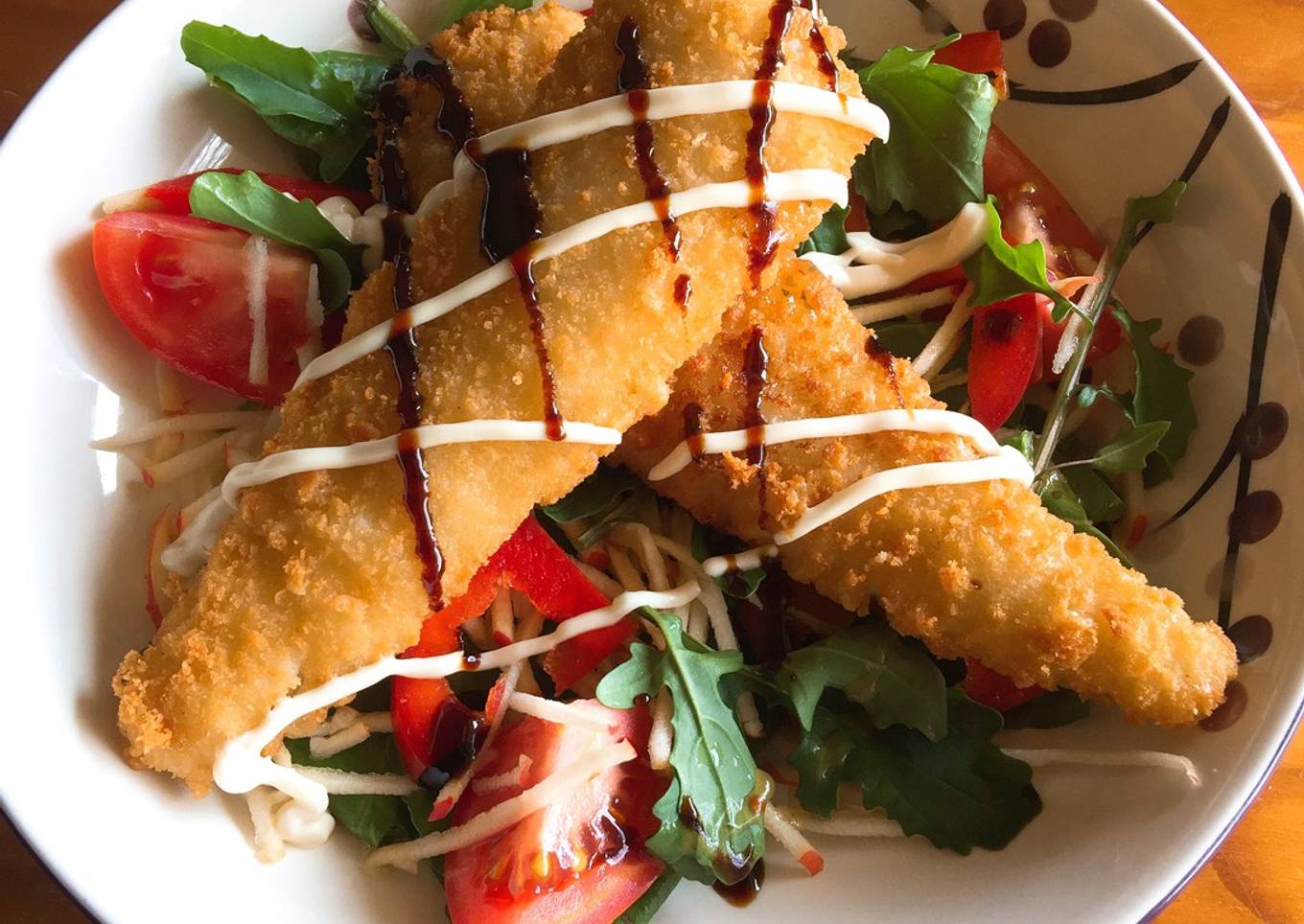 Crumbed fish salad