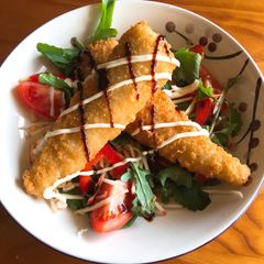 A picture of Crumbed fish salad.