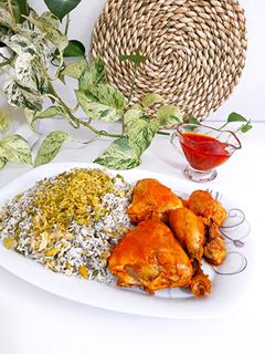 عکسی از دستور باقالی پلو با مرغ