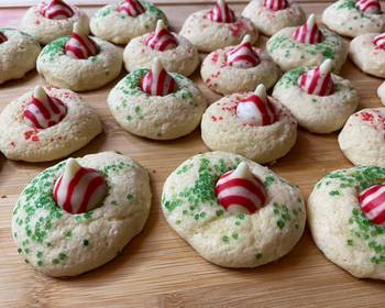 Easy Recipe Candy cane kiss cookies Very Delicious