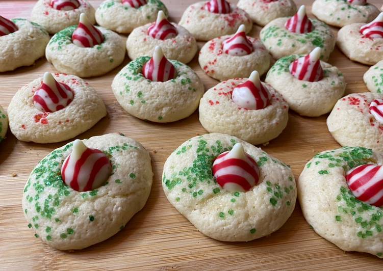 Candy cane kiss cookies