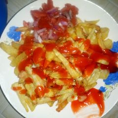 Home made chips A picture of Home made chips.