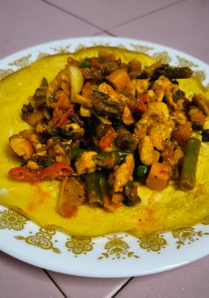Gambar Telur Bistik Chilli Pesto