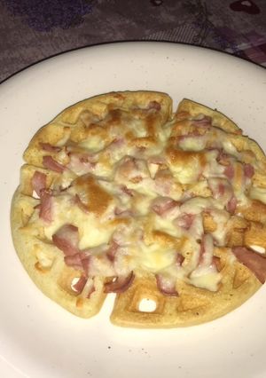 Una foto de Waffles salados
