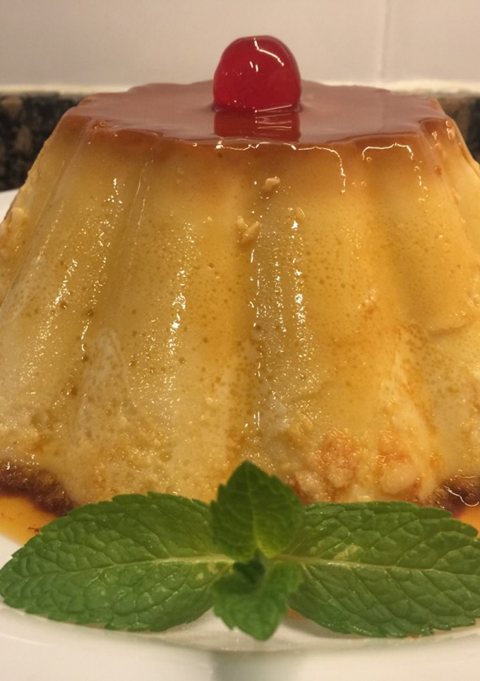 Una foto de Flan de requesón y vainilla