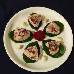 A picture of Rose bhapa sandesh.