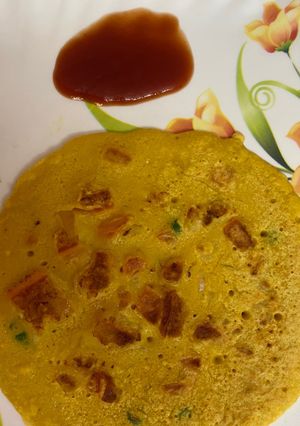 A picture of বেসন চিলা (Besan Chila recipe in Bengali).