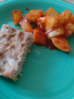 Una foto de Pastel sencillo de carne con patatas BBQ.ॐ
