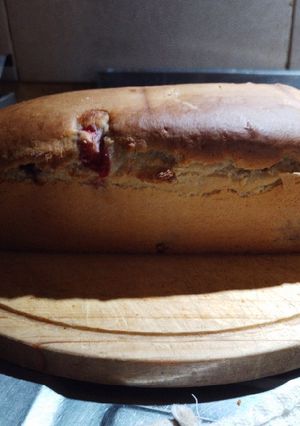 Una foto de Budín de frutillas