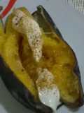 Banano (plátano) asado en Olla de cocción lenta.