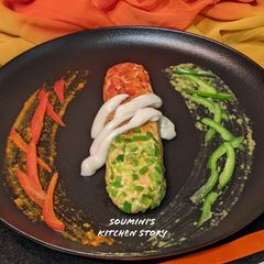 A picture of Tricolour Paneer Seekh Kebab.