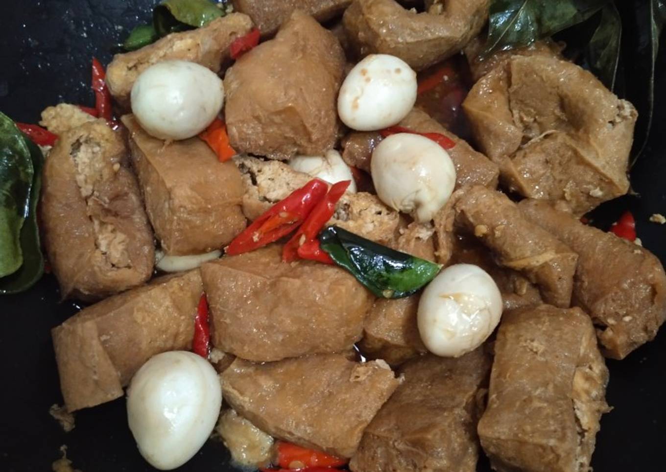Tahu telur puyuh teriyaki