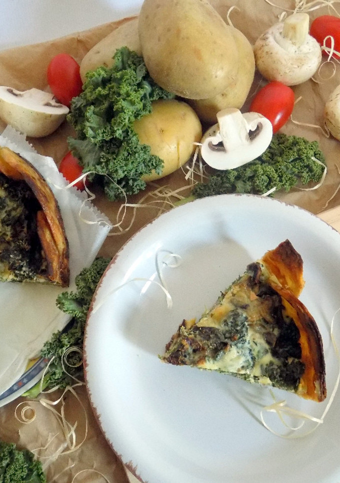 Una foto de Quiche de col kale o col rizada