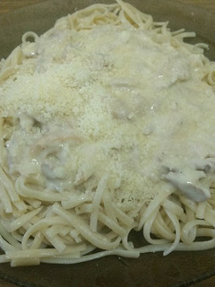 Una foto de Tallarines con crema