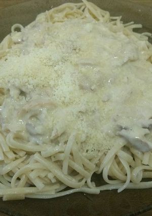 Una foto de Tallarines con crema