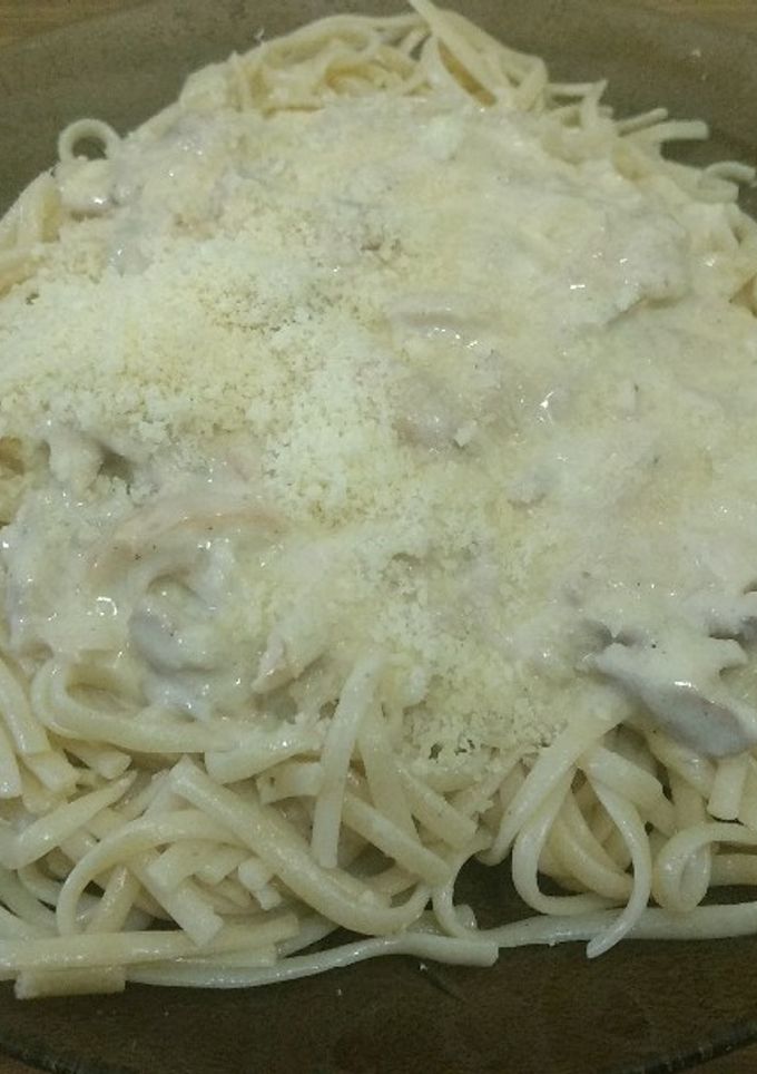 Una foto de Tallarines con crema