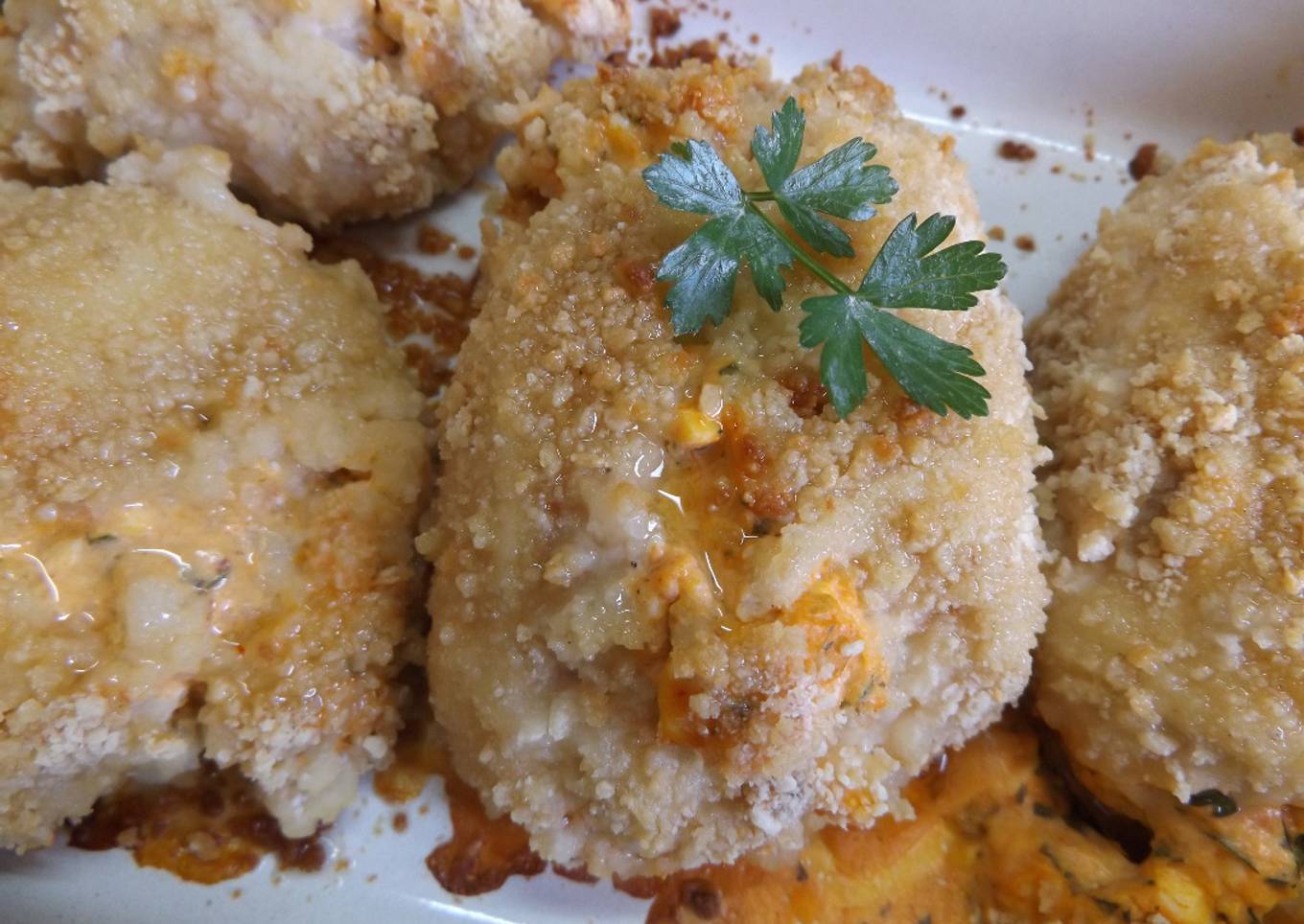 Rollitos de pollo al yogur con relleno