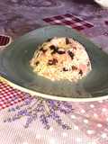 Arroz con tallitos de hojas de betarraga