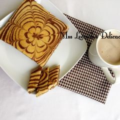A picture of Zebra Sponge Cake.