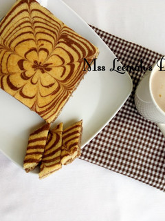 A picture of Zebra Sponge Cake.