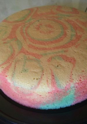 Foto resep Ogura unicorn / rainbow chiffon gluten free tepung beras