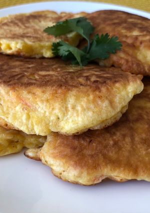 A picture of Carrot and Cheese Savory Pancakes.