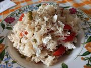 Una foto di riso basmati caldo