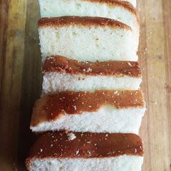 A picture of Eggless vanilla sponge.