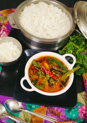 A picture of Sindhi Kadhi (Sindhi style Besan Kadhi) 🥰.