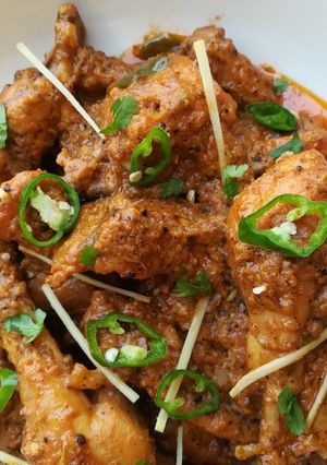 A picture of Chicken Afghani Karahi.