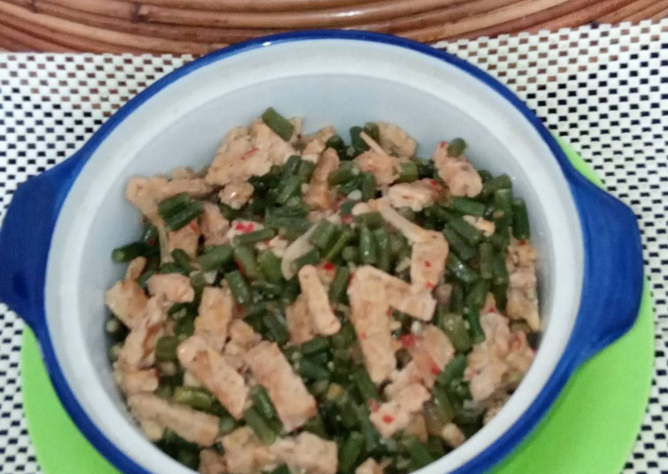 Oseng Kacang Panjang Tempe Kukus