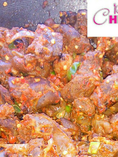 A picture of Asun {spicy goat meat).