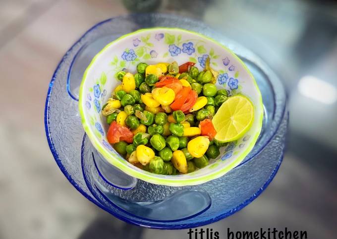 Three Color Corn Matar Chaat Recipe