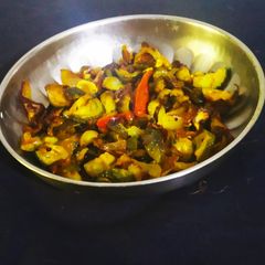 A picture of Onion karela fry.