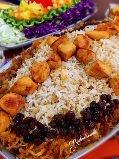عکسی از دستور رشته پلو با مرغ تکه ای